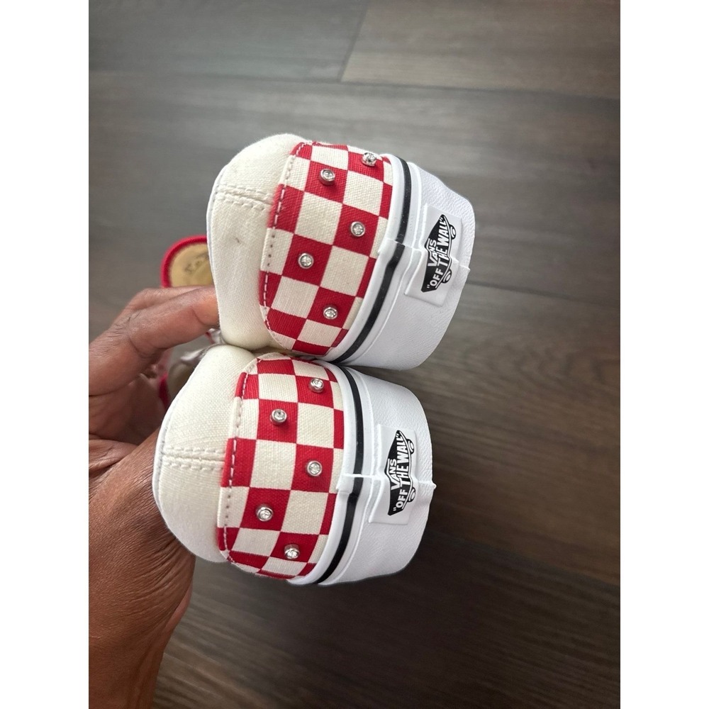 Red & White Rhinestone‎ Checkered Vans - Picture 3 of 4